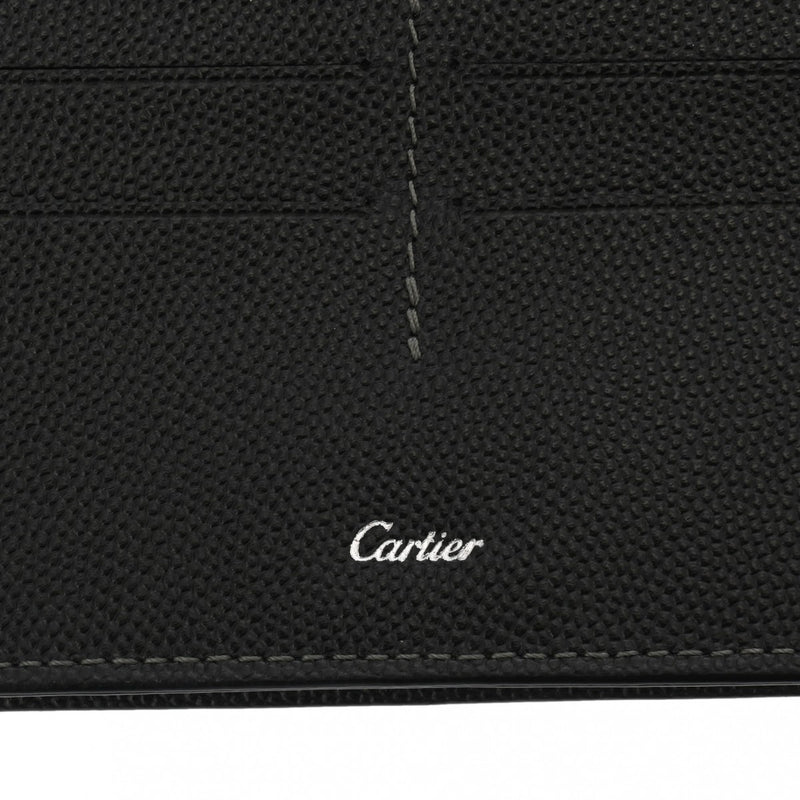 CARTIER カルティエ サントス 長ファスナー財布 型押し ブラック L3000769 メンズ レザー 長財布 新同 中古 銀蔵