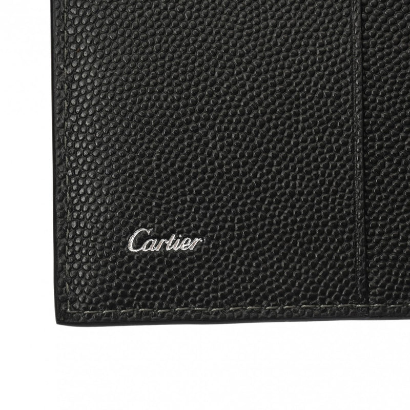 CARTIER カルティエ サントス 名刺入れ ブラック L3000771 ユニセックス レザー型押し カードケース 新同 中古 銀蔵