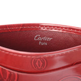 CARTIER カルティエ ハッピーバースデー ボルドー レディース エナメルレザー カードケース Aランク 中古 銀蔵