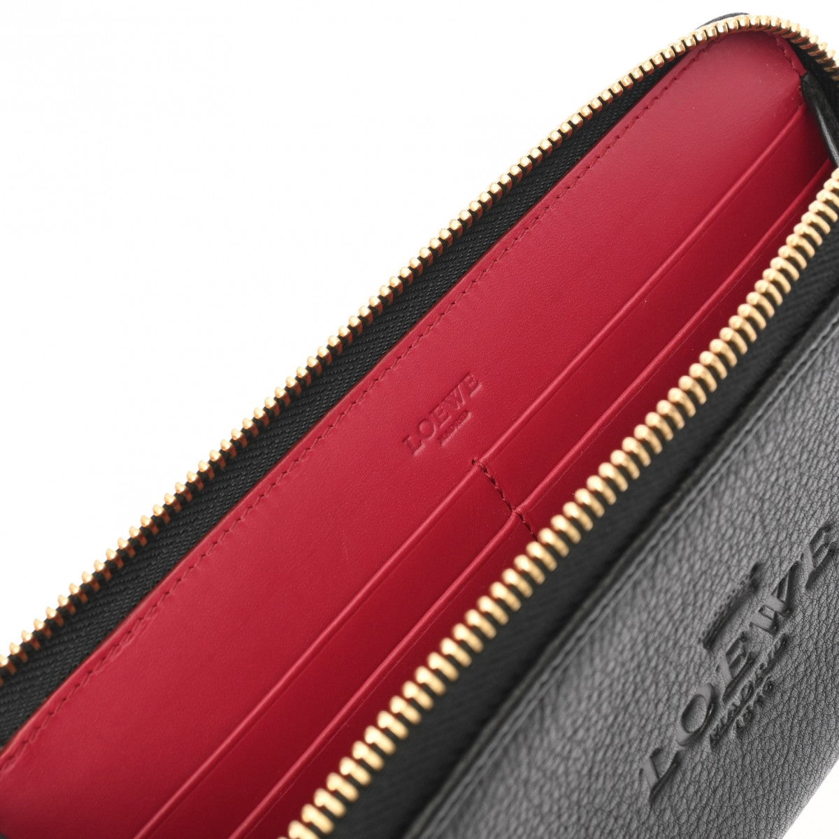 ロエベL字ファスナー長財布 ブラック ユニセックス レザー 長