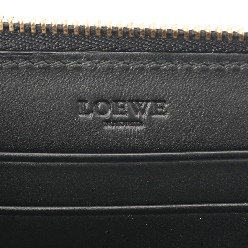 LOEWE ロエベ L字カード コインケース ブラック レディース レザー型押し コインケース ABランク 中古 銀蔵