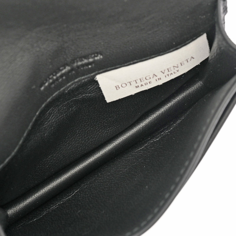 BOTTEGAVENETA ボッテガヴェネタ イントレチャート 名刺入れ ブラック メンズ レザー カードケース 新同 中古 銀蔵