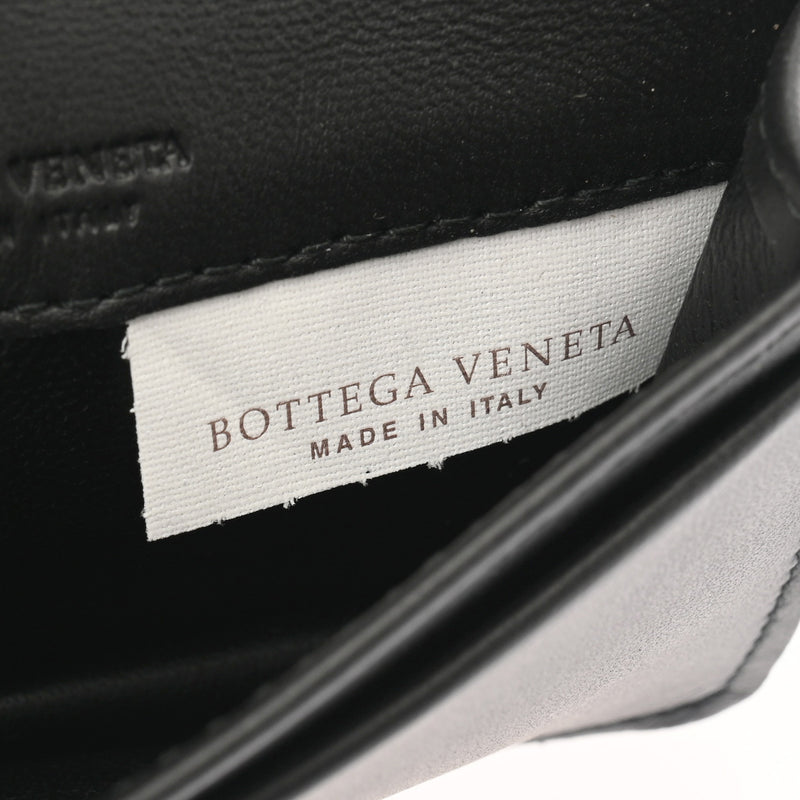 BOTTEGAVENETA ボッテガヴェネタ イントレチャート 名刺入れ ブラック メンズ レザー カードケース 新同 中古 銀蔵