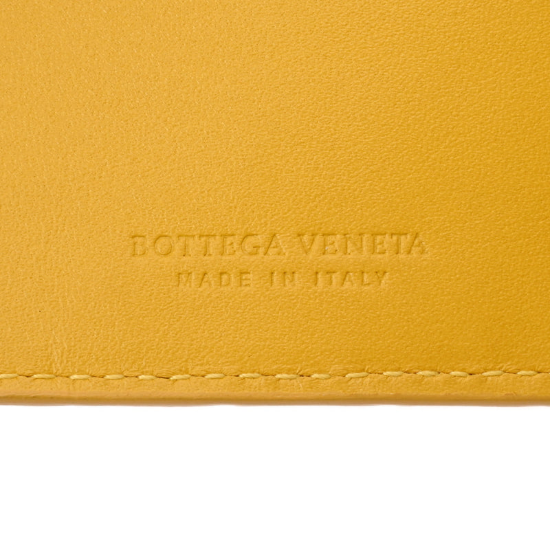 BOTTEGAVENETA ボッテガヴェネタ イントレチャート 札入れ マネークリップ付き イエロー ユニセックス レザー 二つ折り財布 ABランク 中古 銀蔵