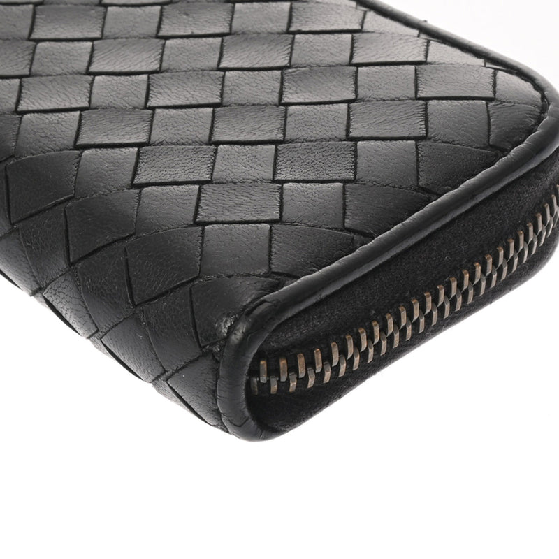 BOTTEGAVENETA ボッテガヴェネタ イントレチャート ラウンドファスナー ブラック ユニセックス レザー コインケース Bランク 中古 銀蔵