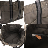 HERMES エルメス フールトゥ MM グレー ユニセックス キャンバス トートバッグ Bランク 中古 銀蔵