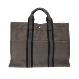 HERMES エルメス フールトゥ MM グレー ユニセックス キャンバス トートバッグ Bランク 中古 銀蔵