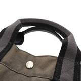 HERMES エルメス フールトゥ MM グレー ユニセックス キャンバス トートバッグ Bランク 中古 銀蔵