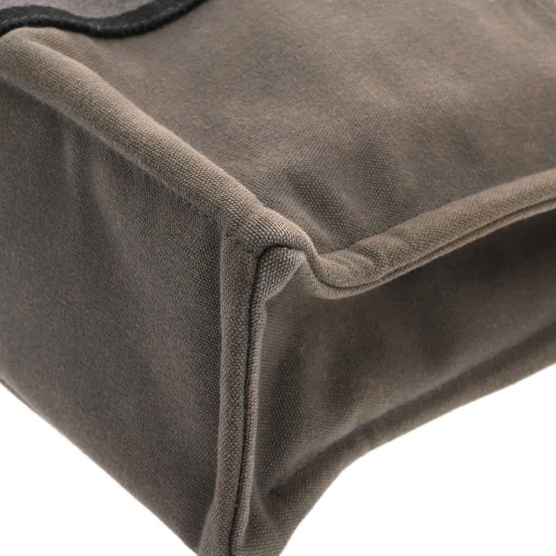 HERMES エルメス フールトゥ MM グレー ユニセックス キャンバス トートバッグ Bランク 中古 銀蔵