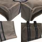 HERMES エルメス フールトゥ MM グレー ユニセックス キャンバス トートバッグ Bランク 中古 銀蔵