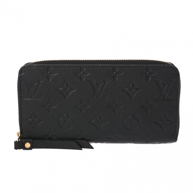 LOUIS VUITTON ルイヴィトン モノグラムアンプラント ジッピーウォレット ノワール M61864 レディース レザー 長財布 Aランク 中古 銀蔵