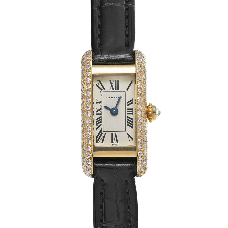 カルティエ タンクアロンジェ WB3001G1 ホワイト レディース 腕時計 クォーツ 中古 銀蔵