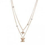 LOUIS VUITTON ルイヴィトン レディLV  ゴールド M01845 レディース GP ラインストーン ネックレス Aランク 中古 銀蔵