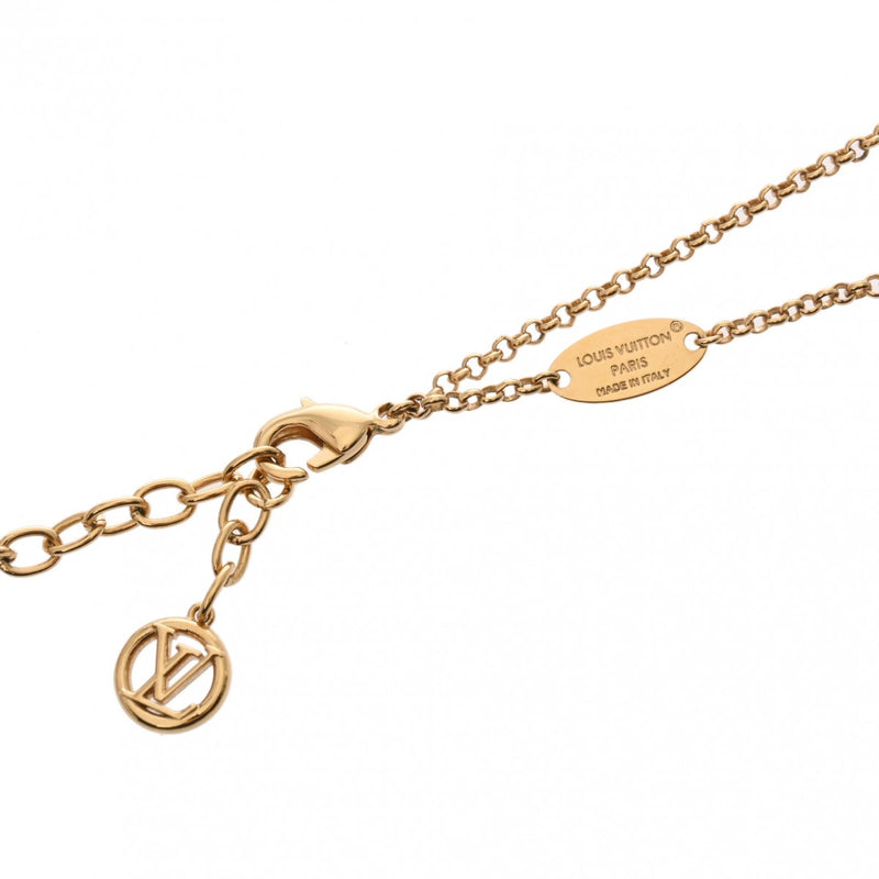 LOUIS VUITTON ルイヴィトン レディLV  ゴールド M01845 レディース GP ラインストーン ネックレス Aランク 中古 銀蔵