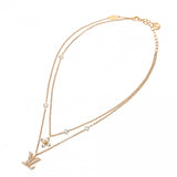 LOUIS VUITTON ルイヴィトン レディLV  ゴールド M01845 レディース GP ラインストーン ネックレス Aランク 中古 銀蔵