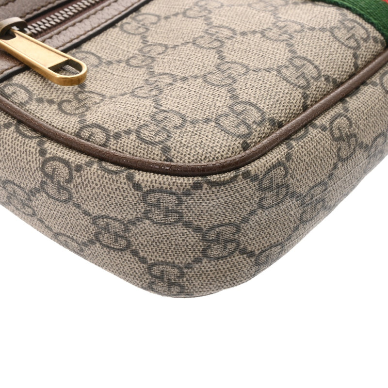 GUCCI グッチ オフィディア ベルトバッグ  グレージュ系 メンズ GGスプリームキャンバス レザー ウエストバッグ Aランク 中古 銀蔵