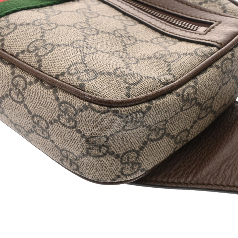 GUCCI グッチ オフィディア ベルトバッグ  グレージュ系 メンズ GGスプリームキャンバス レザー ウエストバッグ Aランク 中古 銀蔵