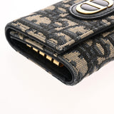 CHRISTIAN DIOR クリスチャンディオール モンテーニュ 4連キーケース ベージュ/青 レディース オブリークジャガード キーケース ABランク 中古 銀蔵