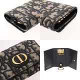 CHRISTIAN DIOR クリスチャンディオール モンテーニュ 4連キーケース ベージュ/青 レディース オブリークジャガード キーケース ABランク 中古 銀蔵