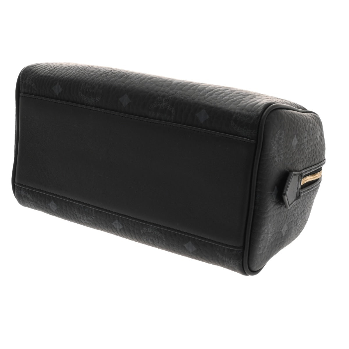 美品 MCM エムシーエム ボストンバッグ 黒 ナイロン 金金具 エムシーエム スモール ボストンバッグ ベージュ ゴールド金具