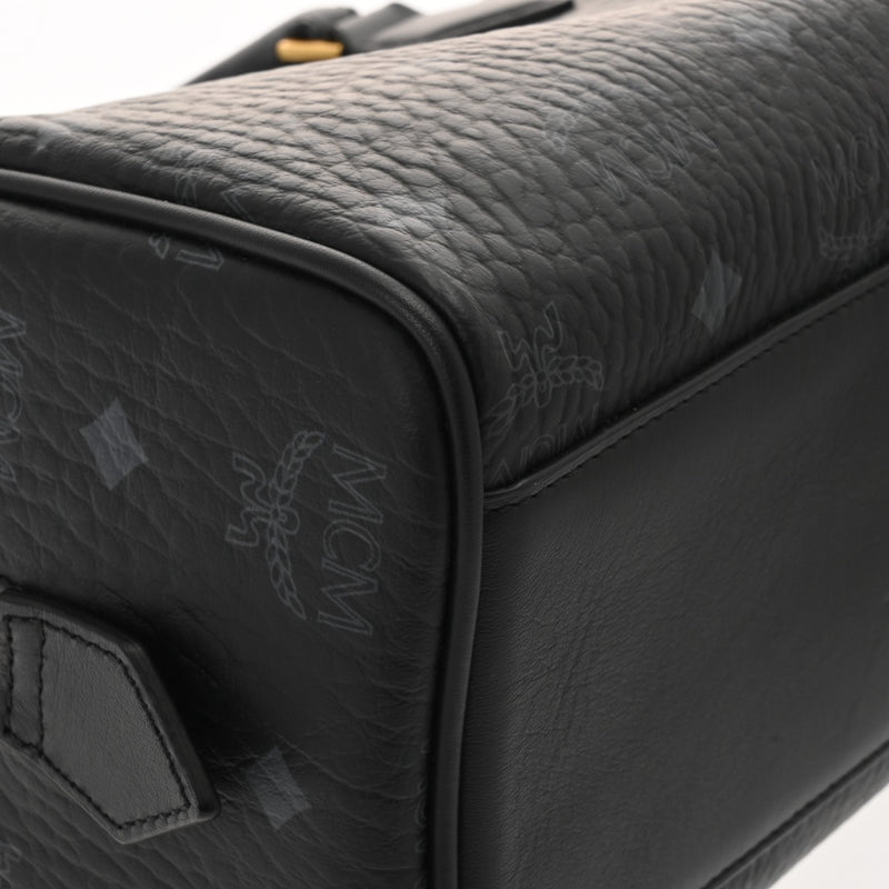 MCM エムシーエム スモール ボストンバッグ ベージュ ゴールド金具 レディース ポリウレタン ボストンバッグ Aランク 中古 銀蔵