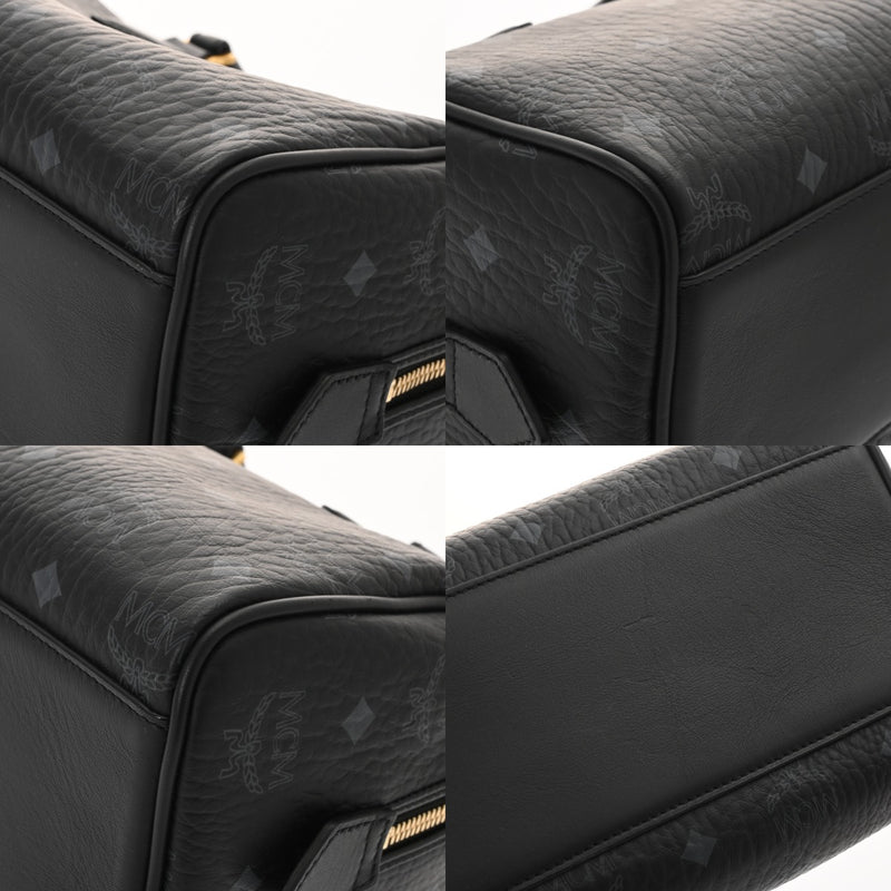 MCM エムシーエム スモール ボストンバッグ ベージュ ゴールド金具 レディース ポリウレタン ボストンバッグ Aランク 中古 銀蔵