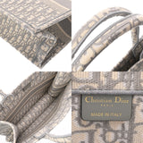 CHRISTIAN DIOR クリスチャンディオール ブックトート ミディアム グレー レディース キャンバス ハンドバッグ 未使用 銀蔵