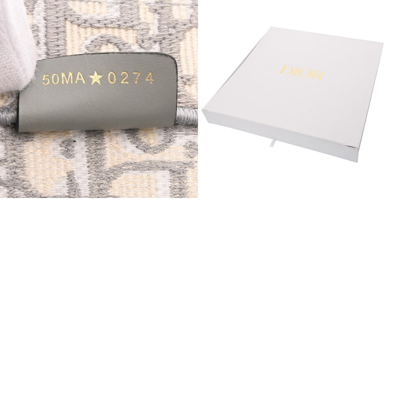 CHRISTIAN DIOR クリスチャンディオール ブックトート ミディアム グレー レディース キャンバス ハンドバッグ 未使用 銀蔵