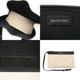 BALENCIAGA バレンシアガ ネイビーカバス S ホワイト ブラック 339933 レディース キャンバス レザー ハンドバッグ Bランク 中古 銀蔵