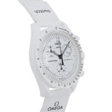 スウォッチ OMEGA オメガ MISSION TO EARTHE MOONPHASE SO33W700 ホワイト/グレージュ メンズ 腕時計 クォーツ 銀蔵