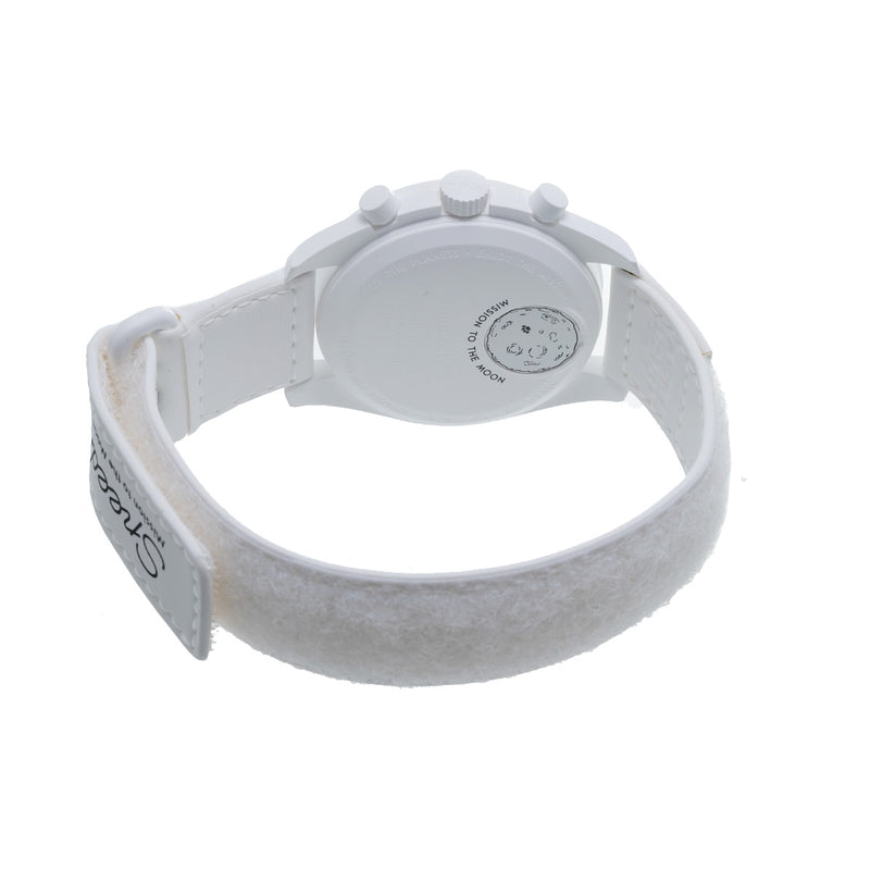 スウォッチ OMEGA オメガ MISSION TO EARTHE MOONPHASE SO33W700 ホワイト/グレージュ メンズ 腕時計 クォーツ 銀蔵