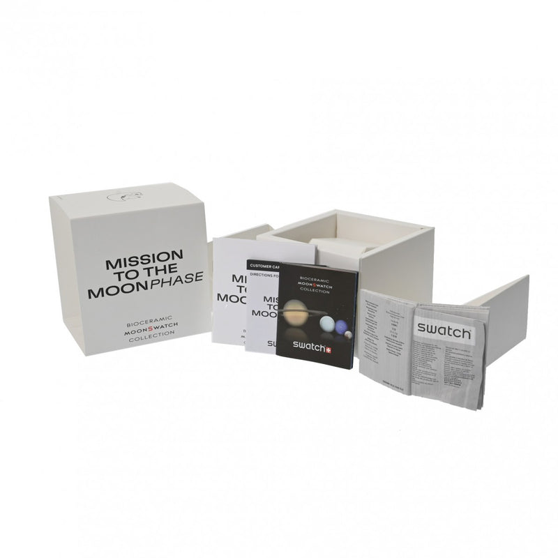 スウォッチ OMEGA オメガ MISSION TO EARTHE MOONPHASE SO33W700 ホワイト/グレージュ メンズ 腕時計 クォーツ 銀蔵