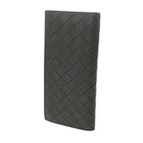 BOTTEGAVENETA ボッテガヴェネタ イントレチャート 長コの字ファスナー財布 グレー ブラック金具 メンズ レザー 長財布 ABランク 中古 銀蔵