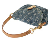 LOUIS VUITTON ルイヴィトン モノグラムデニム ミニプリーティ 青 M95050 レディース デニム レザー ハンドバッグ Bランク 中古 銀蔵