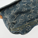 LOUIS VUITTON ルイヴィトン モノグラムデニム ミニプリーティ 青 M95050 レディース デニム レザー ハンドバッグ Bランク 中古 銀蔵