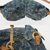 LOUIS VUITTON ルイヴィトン モノグラムデニム ミニプリーティ 青 M95050 レディース デニム レザー ハンドバッグ Bランク 中古 銀蔵