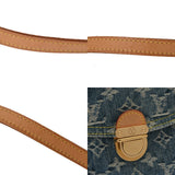 LOUIS VUITTON ルイヴィトン モノグラムデニム ミニプリーティ 青 M95050 レディース デニム レザー ハンドバッグ Bランク 中古 銀蔵