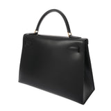 HERMES エルメス ケリー 32 外縫い 2WAY ブラック □B刻印(1998年頃) レディース ボックスカーフ ハンドバッグ Bランク 中古 銀蔵