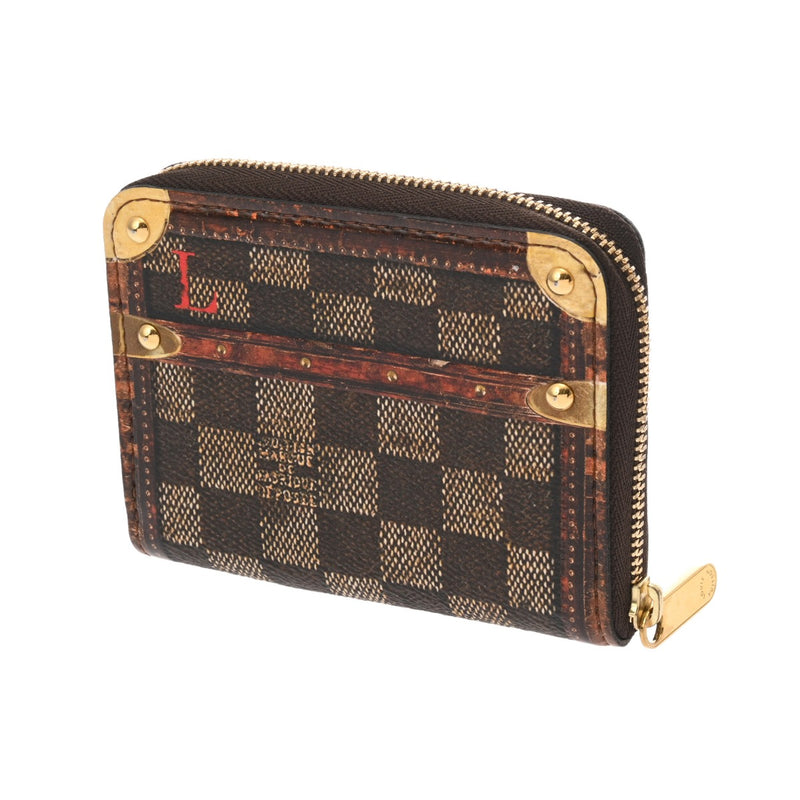 LOUIS VUITTON ルイヴィトン トランクタイム ジッピーコインパース ブラウン M52745 ユニセックス PVC/レザー コインケース ABランク 中古 銀蔵