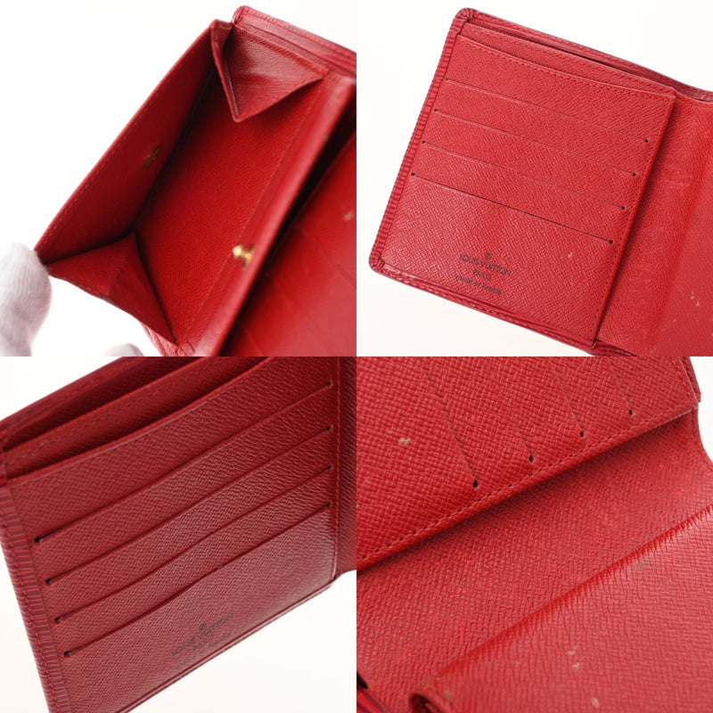 LOUIS VUITTON ルイヴィトン エピ ポルトビエ コンパクト レッド M63557 メンズ エピレザー 二つ折り財布 Bランク 中古 銀蔵