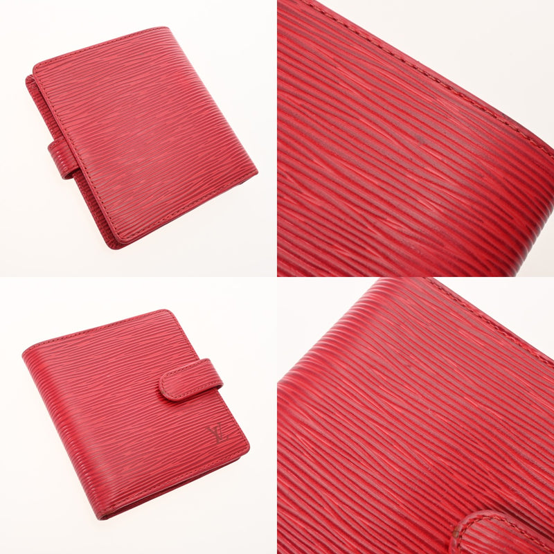 LOUIS VUITTON ルイヴィトン エピ ポルトビエ コンパクト レッド M63557 メンズ エピレザー 二つ折り財布 Bランク 中古 銀蔵