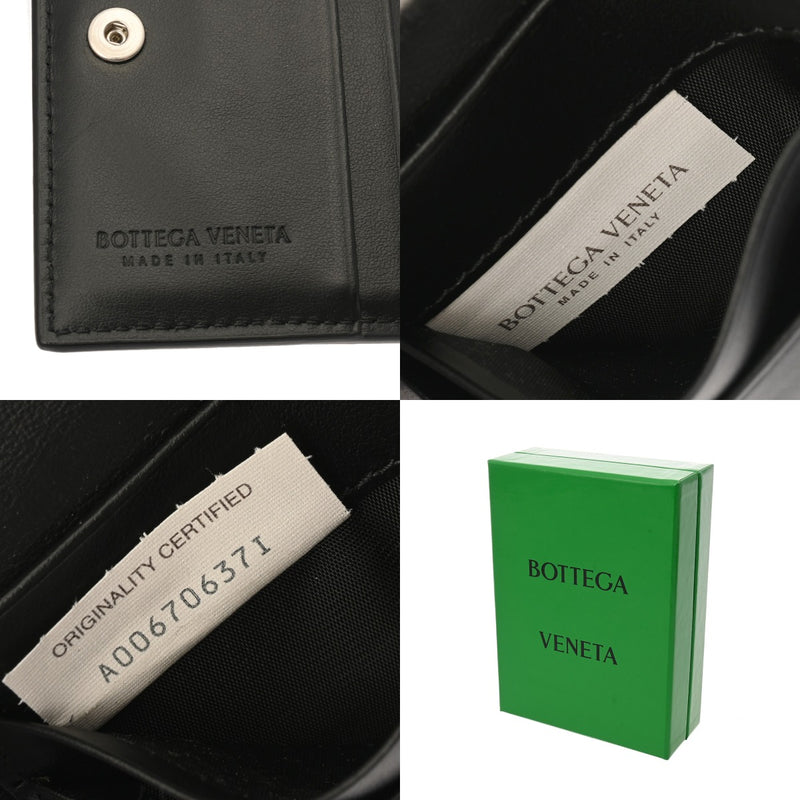 BOTTEGAVENETA ボッテガヴェネタ 二つ折りファスナーウォレット 黒 ユニセックス カーフ 二つ折り財布 Bランク 中古 銀蔵