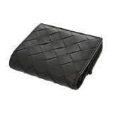 BOTTEGAVENETA ボッテガヴェネタ 二つ折りファスナーウォレット 黒 ユニセックス カーフ 二つ折り財布 Bランク 中古 銀蔵