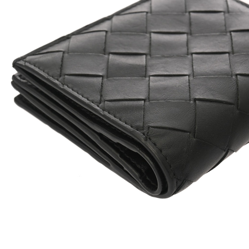 BOTTEGAVENETA ボッテガヴェネタ 二つ折りファスナーウォレット 黒 ユニセックス カーフ 二つ折り財布 Bランク 中古 銀蔵