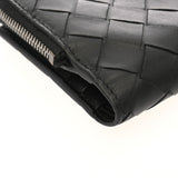 BOTTEGAVENETA ボッテガヴェネタ 二つ折りファスナーウォレット 黒 ユニセックス カーフ 二つ折り財布 Bランク 中古 銀蔵