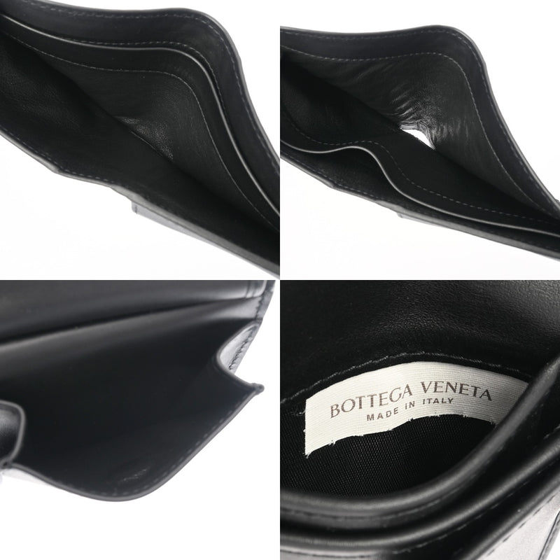 BOTTEGAVENETA ボッテガヴェネタ イントレチャート ウォレット 黒 メンズ カーフ 二つ折り財布 未使用 銀蔵