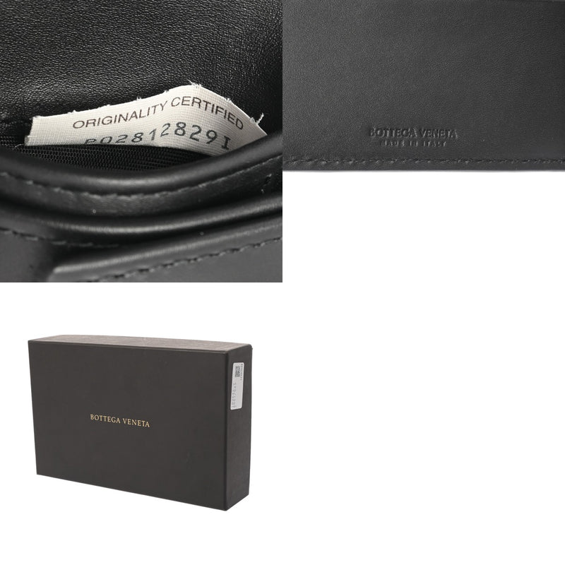 BOTTEGAVENETA ボッテガヴェネタ イントレチャート ウォレット 黒 メンズ カーフ 二つ折り財布 未使用 銀蔵