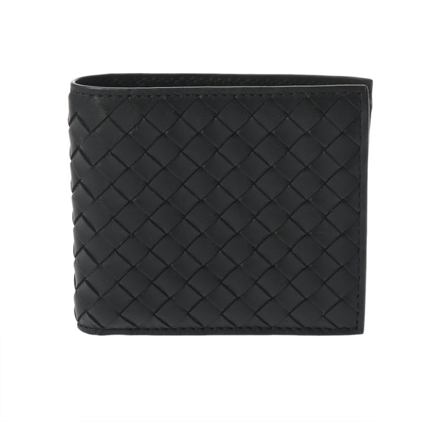 BOTTEGAVENETA ボッテガヴェネタ イントレチャート ウォレット 黒 メンズ カーフ 二つ折り財布 未使用 銀蔵