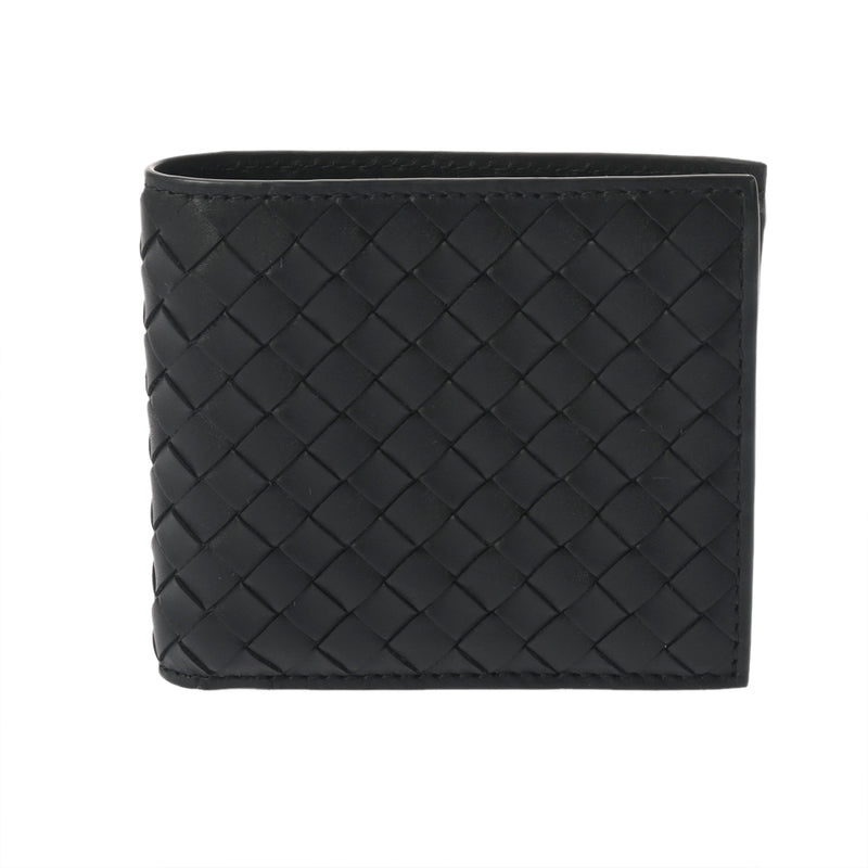 BOTTEGAVENETA ボッテガヴェネタ イントレチャート ウォレット 黒 メンズ カーフ 二つ折り財布 未使用 銀蔵