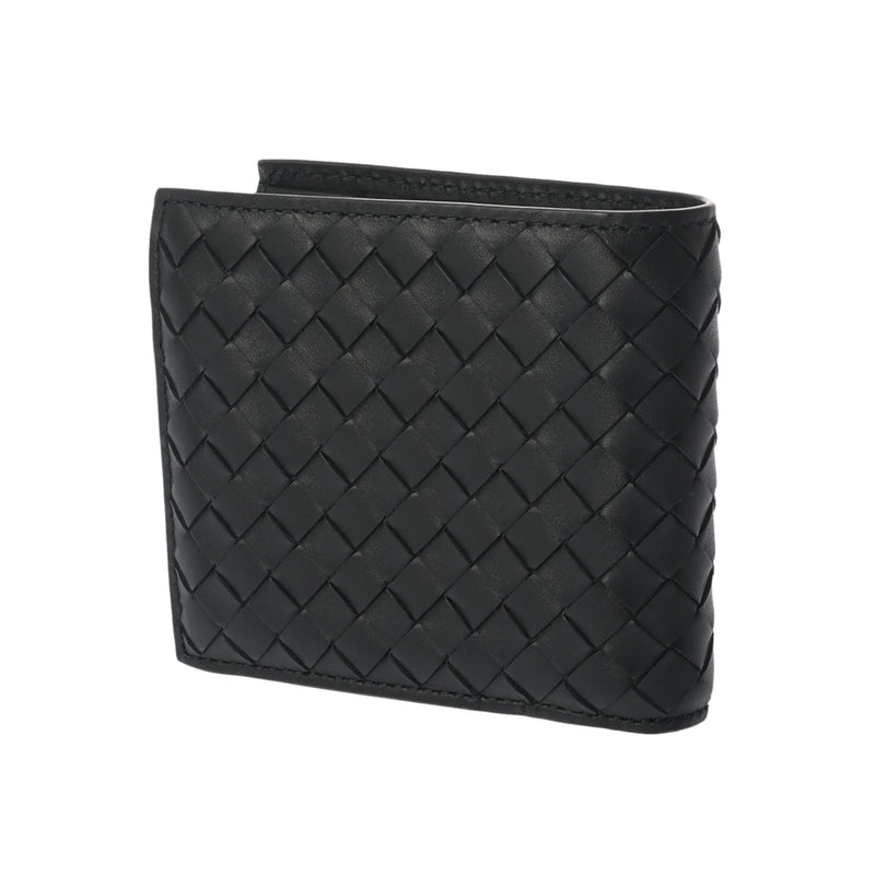 BOTTEGAVENETA ボッテガヴェネタ イントレチャート ウォレット 黒 メンズ カーフ 二つ折り財布 未使用 銀蔵